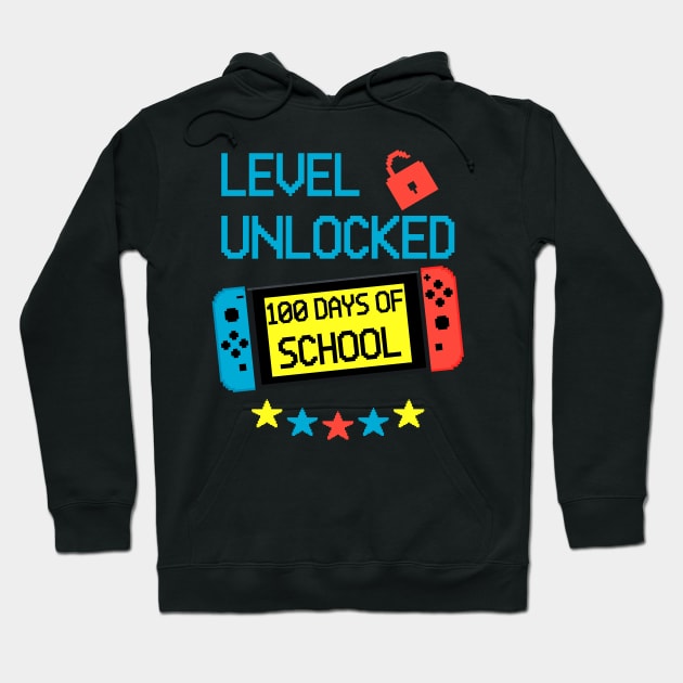 100 Days Of School Unlocked Gamer Video Games Hoodie by AnKa Art